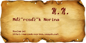 Márcsák Norina névjegykártya